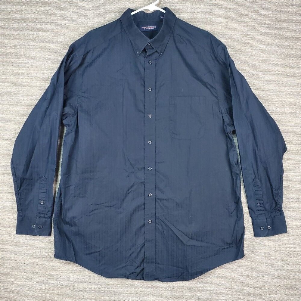 Roundtree And York Shirt Mens 2XT Striped Luxe Minimalism Glam Heritage Classic